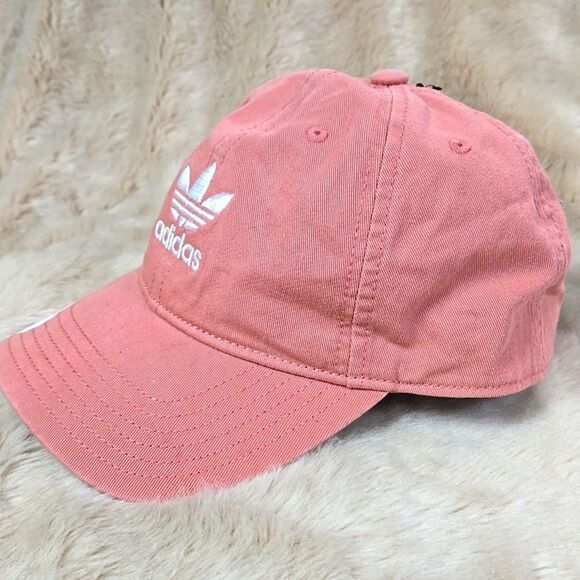 ADIDAS ORIGINALS RELAXED RAW PINK AND WHITE STRAPBACK HAT - NEW - Picture 3 of 6